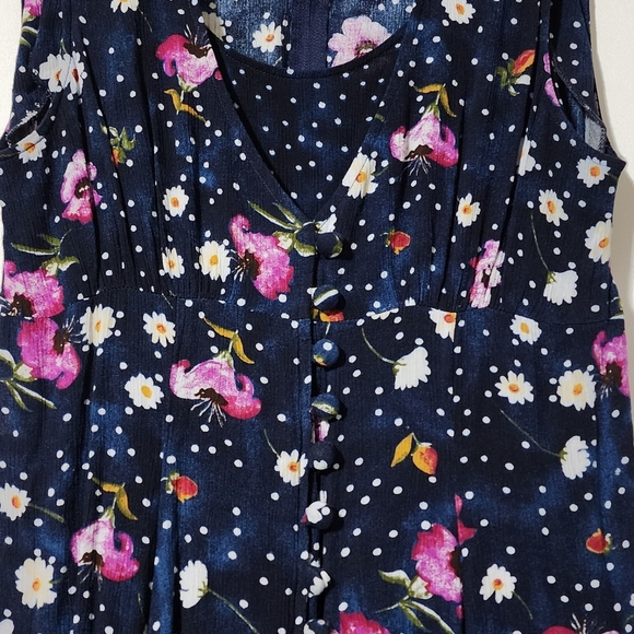 Vintage floral polkadot buttondown dress - Picture 6 of 10
